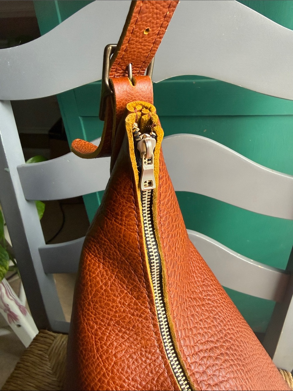Portland leather Pebbled Leather Aspen oversized bag purse in Sienna Hobo boho - Picture 12 of 16